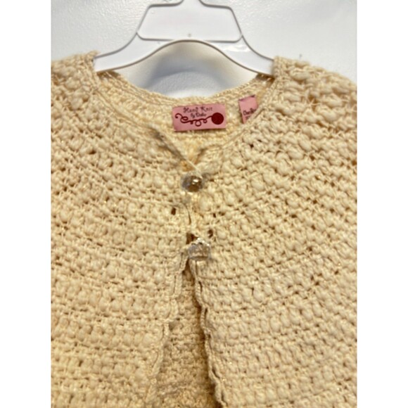 Anthropologie Hand Knit By Dollie Chunky Sweater Poncho Diamond Button OS - Picture 4 of 10